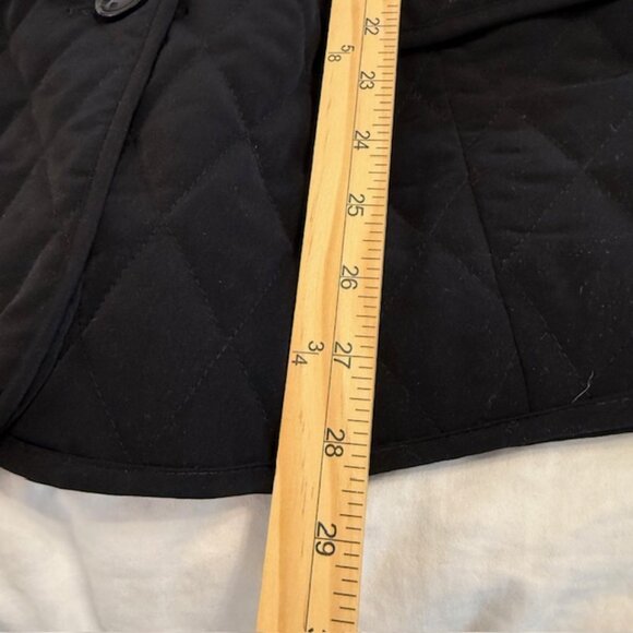 Geoffrey Beene Women's Jacket Size L Black Puffer Belted Button Winter Coat - Picture 9 of 10